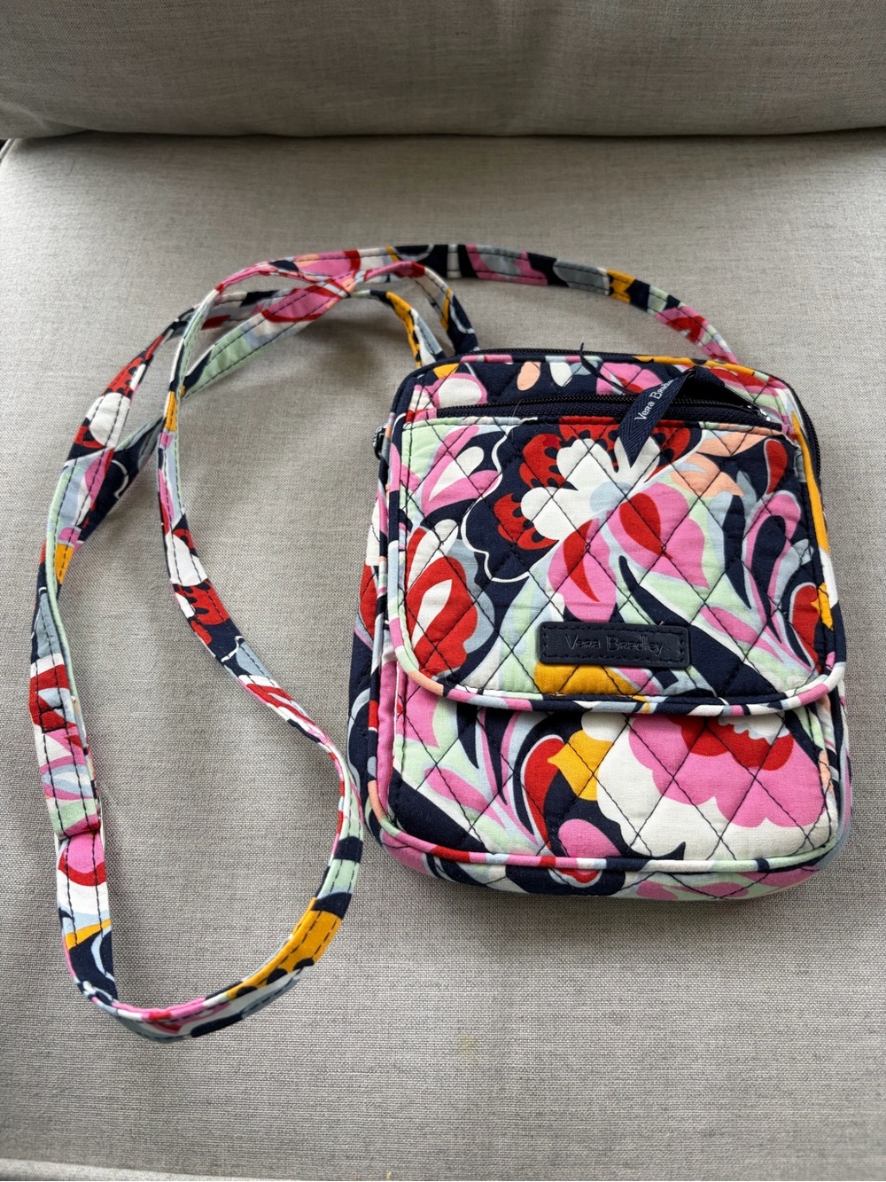 Vera Bradley Quilted Floral Crossbody in Pink, Navy *NWOT*